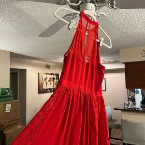 Beautiful lace red elegant dress